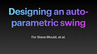 Design of an auto-parametric swing for Steve Mould. #stevemould