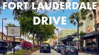 Driving to Fort Lauderdale Beach Along Las Olas Blvd