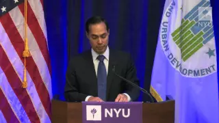Secretary Julián Castro, US Dept of Housing & Urban Development, Delivers Policy Speech at NYU Stern
