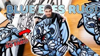 MY BEST RUG YET!! | Blue Eyes White Dragon Rug (TOON) | Start to Finish Full Rug Tufting Process!!