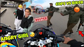 Angry Cops Vs Biker 🤬|| Girl Scared 😨 Police na pakad Liya ?😱 training back ❤️