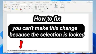 you can't make this change because the selection is locked //