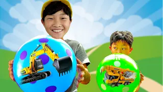 자동차 장난감 풍선놀이 포크레인 중장비 트럭놀이 Car Toys Play with Balloon