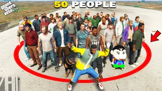 GTA 5 : Franklin Last To Leave Red Circle Challenge With 50 People In GTA 5 ! (GTA 5 Mods)