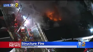 Fire Crews Battle Greater Alarm Fire At DTLA Commercial Building