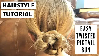 Easy Twisted Pigtail Bun