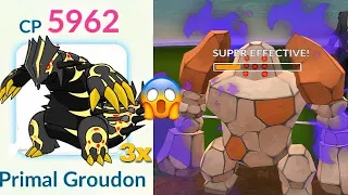 Triple Groudon Team Destroy Giovanni Badly in #pokemongo