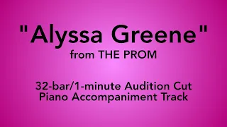 "Alyssa Greene" from The Prom - 32-bar/1-minute Audition Cut Piano Accompaniment