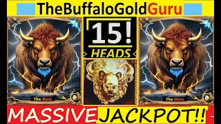 15 GOLD HEADS (80 SPINS)!! 🔥BIGGEST BUFFALO GOLD JACKPOT of my LIFE!! **MUST SEE**