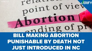 No, a bill that makes abortion punishable by death was not just introduced in NC