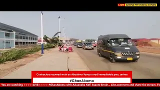 Ei Ghana! Contractors resumed work on Abuakwa-Tanoso road immediately prez. arrives