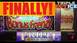 300 PAY! FINALLY!! 3X 6X 9X BONUS FRENZY + TRIPLE GOLD + TRIPLE HOT ICE SLOT PLAY!