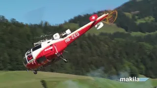 11 minutes 55 of Lama and Alouette III action. Saanen, August 2009