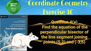 Find the equation of the perpendicular bisector of the line segment joining points (5,2) and (-3,6)