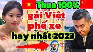 Bị đè khủng khiếp tưởng thua 100%, gái Việt phế xe lật ngược, hay nhất 2023. Cờ Tướng Hay