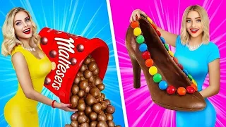 DESAFÍO DE COMIDA REAL vs COMIDA DE CHOCOLATE || Caramelos y chocolates por RATATA BOOM