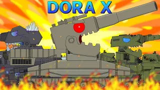 DORA X ATTACKS THE SKELETONS! - Cartoons about tanks