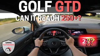 VW Golf 8 GTD 200 HP | TOP SPEED AUTOBAHN + Acceleration  0-100 km/h