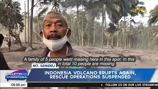Indonesia volcano erupts again, rescue operations suspended