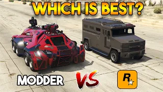 GTA 5- ROCKSTAR GAMES VS MODDER RIOT VAN (WHO DID IT BETTER?)