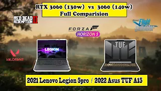 2021 Lenovo Legion 5pro and 2022 Asus TUF A15 Full comparison and benchmark | #stealthgamer