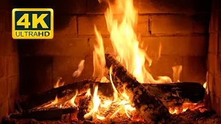 🔥 Crackling Birchwood Fireplace 4K (12 Hours). Burning Fireplace & Crackling Fire Sounds (NO Music)