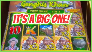 MASSIVE LINE HIT on Dragon Link Ghengis Khan Slot for a BIG WIN!🍀