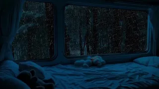 Rain On Car Roof | Relax And Sleep In Your Cozy Camping Van With Rain As Your Soundtrack