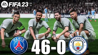 FIFA 23 - MESSI, RONALDO, MBAPPE, NEYMAR, ALL STARS | PSG 46-0 MANCHESTER CITY