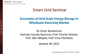 Economics of Grid-Scale Energy Storage in Wholesale Electricity Market I Omer Karaduman I Smart Grid