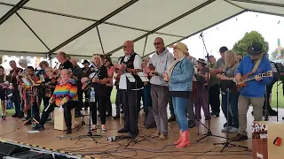 The Shropshire Ukulele Massive at Shrewsbury Folk Festival 2023 08 Brown Eyed Girl