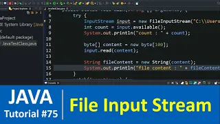 Java Tutorial #75 - Java File Input Stream Class Examples (File Handling)