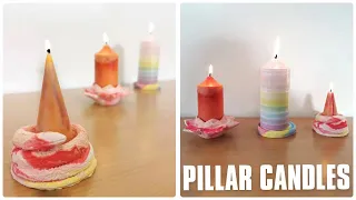 Rainbow Candle Tutorial DIY Pillar Candle Making Homemade Candle Making Ideas DIY Candle Designs