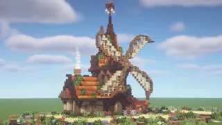Minecraft | How to Build a Fantasy Windmill House (Tutorial)