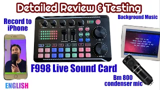 F998 Sound Card Detailed Review, Testing and Recording Set up to iPhone