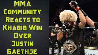 UFC Fighters Reacts to Khabib DOMINANT win over Justin Gaethje at UFC 254