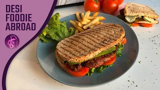 Grilled Chicken Sandwich Recipe w/ sauce & Veggies |  Juiciest Quick & Healthy