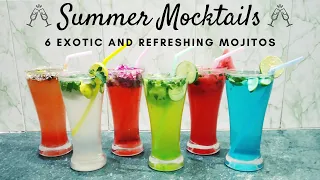 6 Mojitos Everyone Must Make - Summer Mocktails | Virgin Mojito | Rose Mojito | Watermelon Mojito |