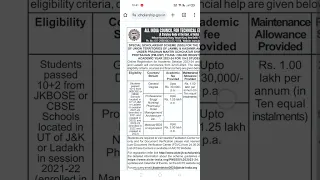 PMSSS 2024-25 Registration Date's.