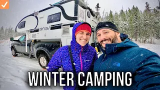 ❄️SNOW STORM - FORCED to camp on a MOUNTAIN PASS   Winter in Wyoming Pt. 1   Vlog 22