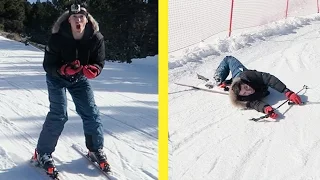 SKIER POUR LA PREMIÈRE FOIS !! (CHUTES)