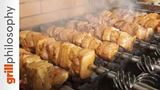 Pork kontosouvli spit roast with paprika - easy recipe | Grill philosophy