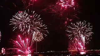 Happy New Year 2024 Dubai Marina Beach Fireworks UAE DUBAI [4K]
