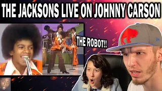 THE JACKSONS LIVE ON THE JOHNNY CARSON SHOW - DANCING MACHINE (COUPLE REACTION!) | THE ROBOT!!!