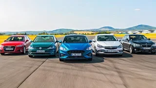 Audi A3 Sportback vs Volkswagen Golf vs Ford Focus vs Opel Astra vs BMW 1 Series