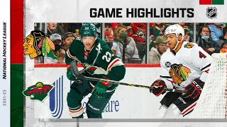 Blackhawks @ Wild 1/22/22 | NHL Highlights