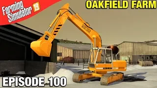 EXCAVATOR CLEARING SNOW Farming Simulator 19 Timelapse - Oakfield Farm Seasons FS19 Episode 100