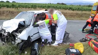 Les douleurs sont au rendez-vous après ce choc frontal