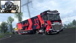 Red Bull's Motorcycle Transport The Ultimate Adventure on Wheels - Euro Truck Simulator 2 - Moza R9