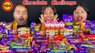 100 CHOCOLATE EATING CHALLENGE - Dairymilk, Kitkat, Ferrero Rocher, Kinder Joy Indian Eating Show